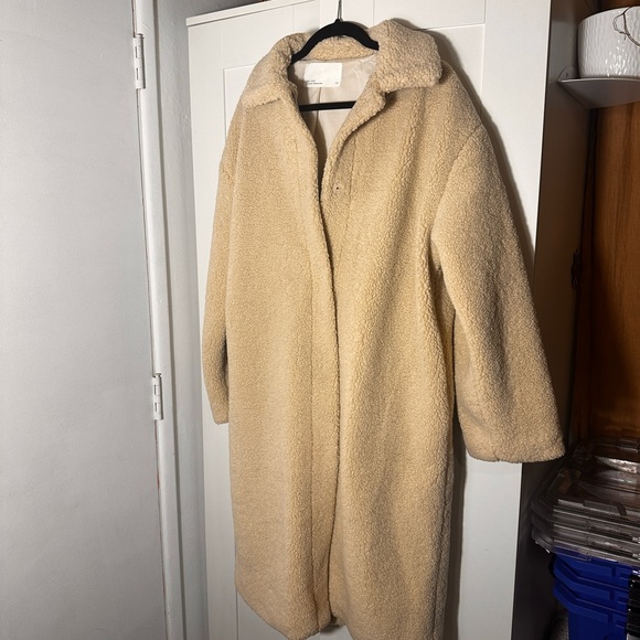 OAK + FORT Teddy Sherpa Oatmeal Jacket - Picture 2 of 4